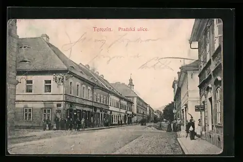 AK Terezin, Prazská ulice, Buchdruckerei