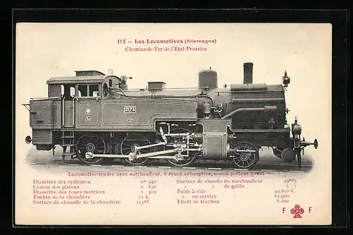 AK Preussische Eisenbahn-Lokomotive No. 2175
