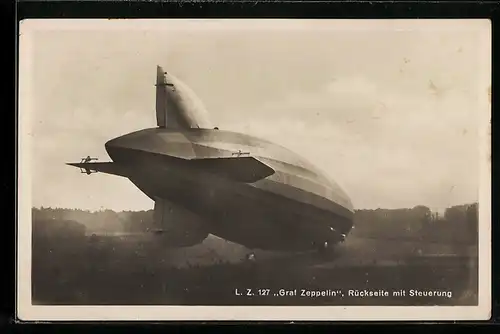 AK LZ 127 Graf Zeppelin, Rückseite mit Steuerung