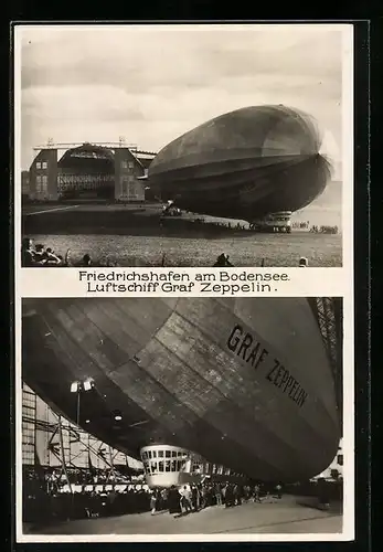 AK Friedrichshafen a. B., Luftschiff LZ127 Graf Zeppelin in der Werft