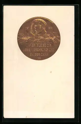 AK Münze mit dem Komponisten Franz Schubert