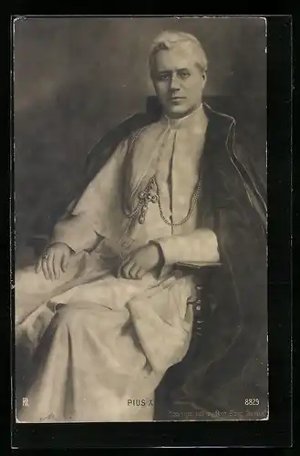 AK Papst Pius X. elegant im Portrait
