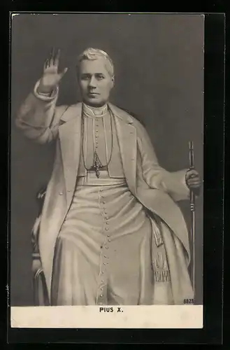 AK Papst Pius X. mit segnender Hand