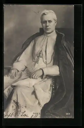 AK Papst Pius X. in Robe im Portrait