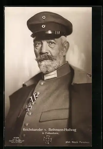 AK Reichskanzler von Bethmann Hollweg in Uniform