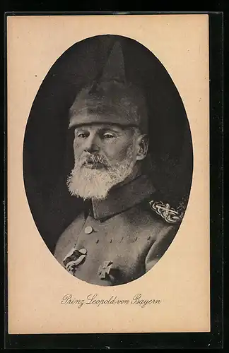 AK Prinz Leopold von Bayern in Uniform mit Pickelhaube