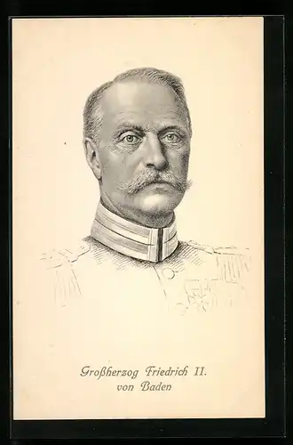 AK Grossherzog Friedrich II. von Baden, Portrait des Monarchen