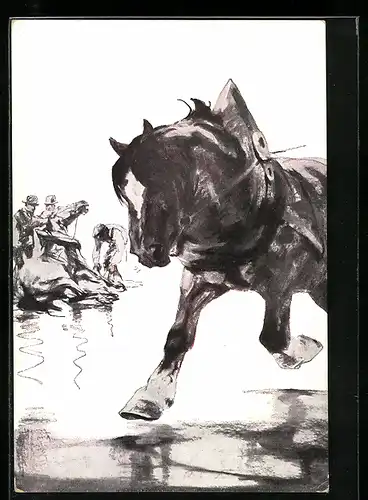 AK Pferd, Schmied Jos. Waiger`s Www, Tauwerk München