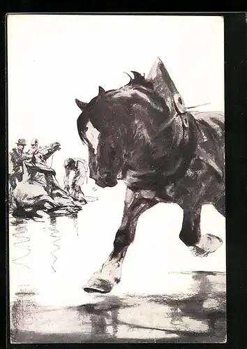 AK Pferd, Schmied Jos. Waiger`s Www, Tauwerk München