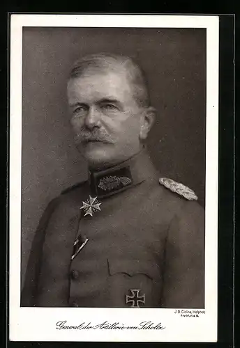 Foto-AK Porträt General der Artillerie von Scholtz in Uniform