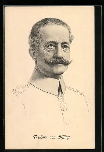Künstler-AK General der Kavallerie, Freiherr von Bissing, General-Gouverneur von Belgien