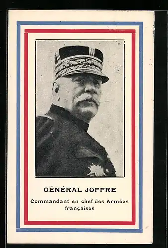 AK Heerführer General Joffre in Uniform mit Schirmmütze