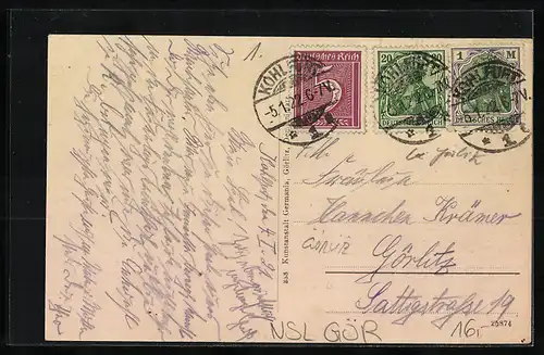 AK Kohlfurt, Strassenpartie mit Häuseransichten