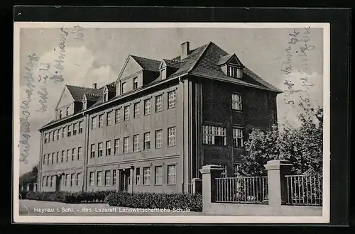 AK Haynau, Res. Lazarett Landwirtschaftliche Schule