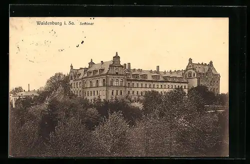 AK Waldenburg i. Sa., Blick auf das Seminar