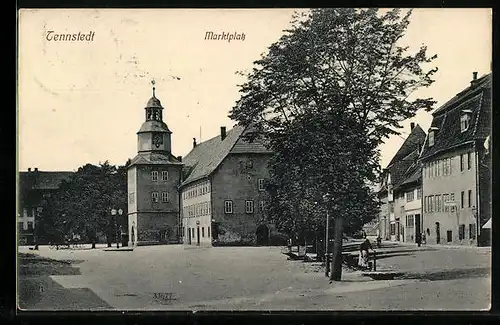 AK Tennstedt, Rathaus auf dem Marktplatz