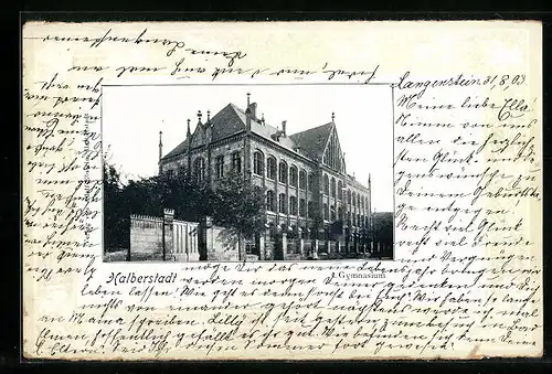 Präge-AK Halberstadt, vor dem Gymnasium