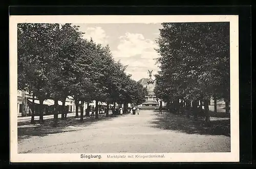 AK Siegburg, das Kriegerdenkmal auf dem Marktplatz