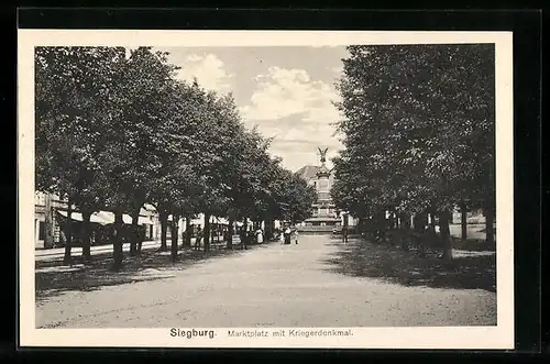 AK Siegburg, Marktplatz mit dem Kriegerdenkmal