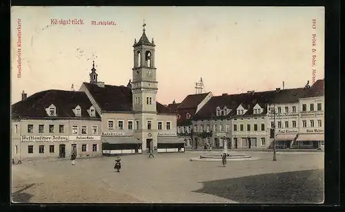 AK Königsbrück, Gasthaus Ratskeller auf dem Marktplatz