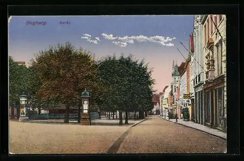 AK Siegburg, Standuhr auf dem Marktplatz