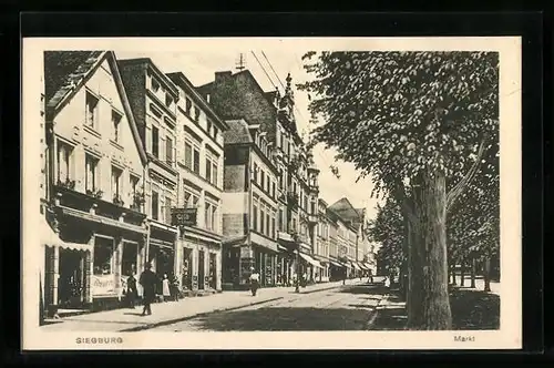 AK Siegburg, Blick zum Cafe am Marktplatz