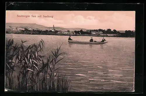 AK Seeburg /Eichsfeld, Ruderboot auf dem Seeburger See