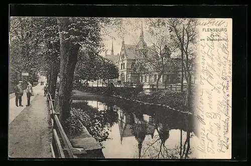 AK Flensburg, Partie am Staatsbahnhof