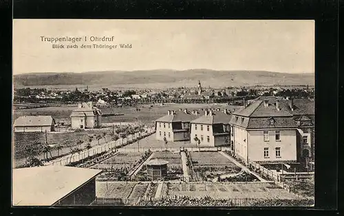 AK Ohrdruf, Blick auf das Truppenlager I, Blick nach dem Thüringer Wald