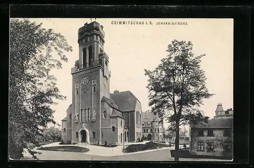 AK Crimmitschau i. S., vor der Johanniskirche