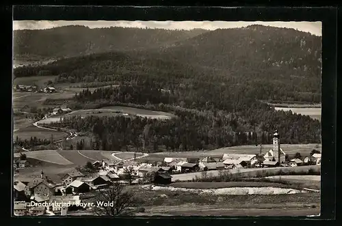 AK Drachselsried im Bayer. Wald, Generalansicht mit Blick zur Kirche