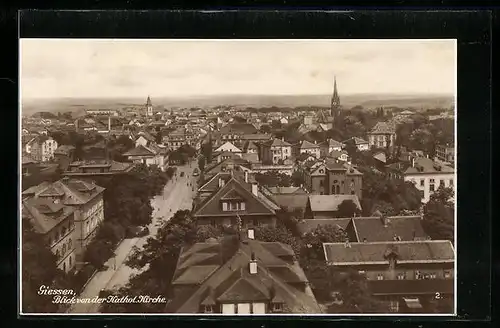 AK Giessen, Blick von der katholischen Kirche auf die Stadt