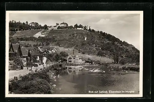 AK Eberstein im Murgtal, Blick auf das Schloss am Ufer