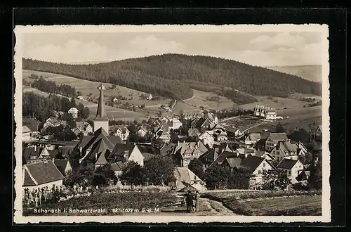 AK Schonach im Schwarzwald, Generalansicht mit der Kirche