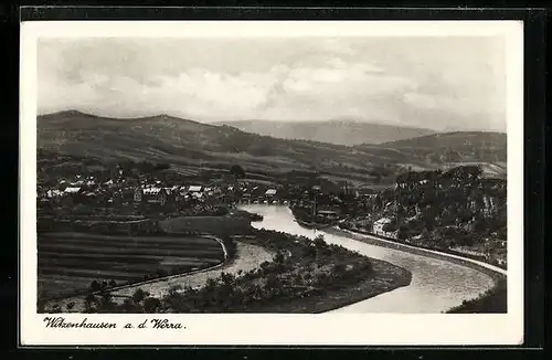 AK Witzenhausen a. d. Werra, Blick über die Werra auf die gesamte Stadt