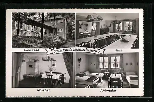 AK Neckarzimmern, Heimschule, im Saal, Schlafraum, Wohnecke