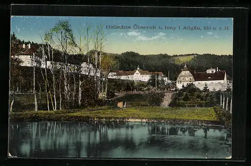 AK Isny im Allgäu, am Ufer vor der Heilstätte Überruh