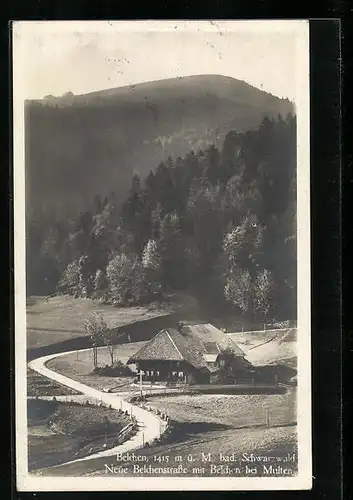 AK Belchen im bad. Schwarzwald, Haus am Wegrand der Neuen Belchenstrasse