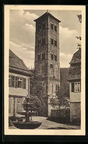 AK Kloster Hirsau, Brunnen am Eulenturm, vormals Klosterkirchturm