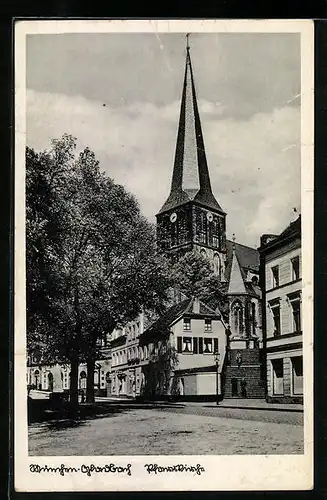 AK München-Gladbach, an der Pfarrkirche