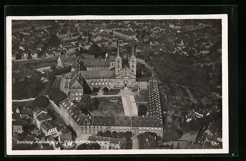 AK Bamberg, Klosteranlage Michaelsberg vom Flugzeug aus