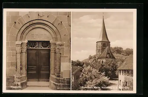 AK Weinsberg a. d. Weibertreu, Kirche und Westportal