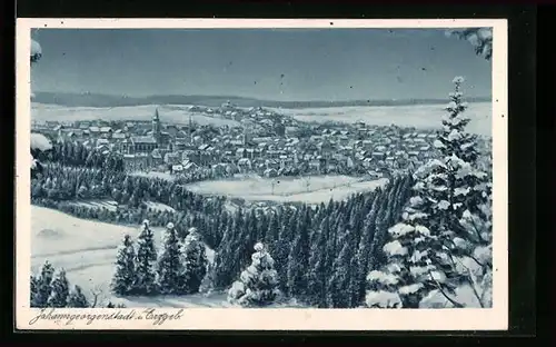 AK Johanngeorgenstadt im Erzgebirge, Winterliche Gesamtansicht
