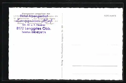 AK Lenggries /Obb., Sechs Ansichten vom Alpengasthof Lenggrieser-Hof