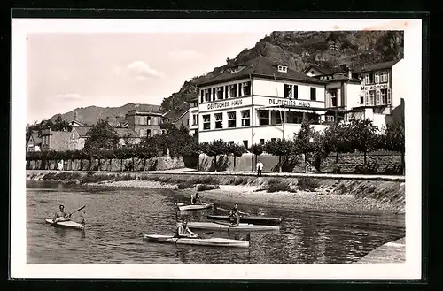 AK St. Goarshausen a. Rh., Hotel, Restaurant und Metzgerei Zum Deutschen Haus