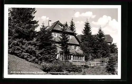 AK Schonach, Gasthaus Schwedenschanze auf dem Rohrhardsberg