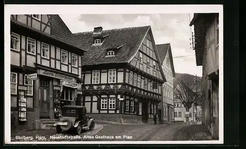 AK Stolberg /Harz, Neustadtstrasse, Altes Gasthaus am Plan
