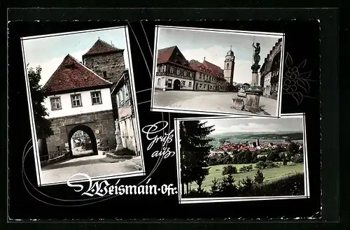 AK Weismain /Ofr., Ortsansicht und zwei Ansichten aus dem Ort