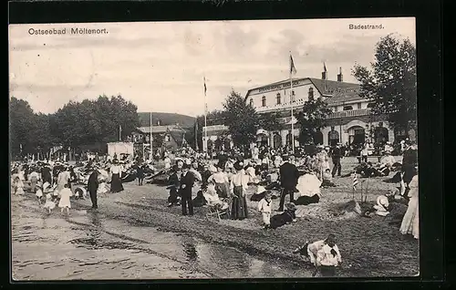 AK Ostseebad Möltenort, Badestrand am Strand-Hotel Seeblick