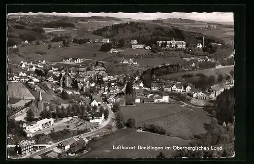 AK Denklingen im Oberbergischen Land, Totalansicht vom Flugzeug aus